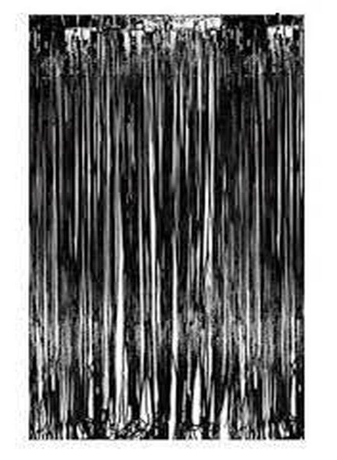 SOI Foil Metallic Tinsel Fringe Big Size Curtains for Birthday, Anniversaries, Graduation, Retirement, Baby Shower Decoration (Pack of 2) (Black Pink) - Image 3